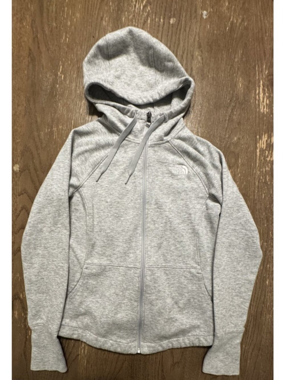 North Face Women B. Bossi Full Zip Hoodie Heather Gray Logo Small Athleisure